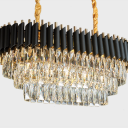 Loft Industry Modern - Black Tubes Odeon Oval Chandelier